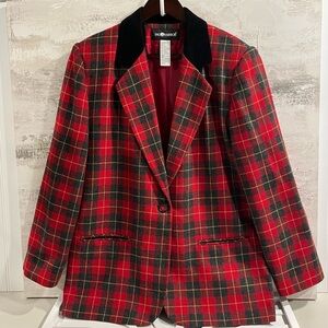Sag Harbor Red Plaid Blazer